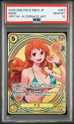 PSA10 Nami SR-SPC 2025 One Piece Card EB03-053 GEMMT - Image 1