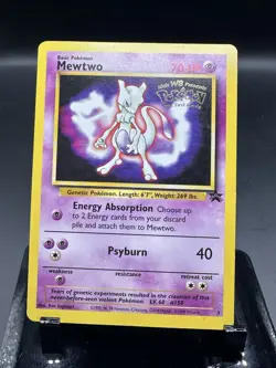 Pokemon Mewtwo 1999 Kids WB 1st Movie WOTC #3 Black Star Promo - Image 1
