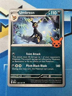Pokemon TCG Halloween Trick Or Trade 2024 Umbreon #130/197 Regular Uncommon NM - Image 1