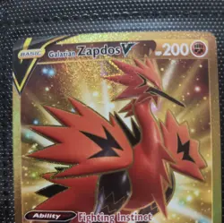Galarian Zapdos V - 182/172 Brilliant Stars SECRET RARE GOLD Pokemon - NM/M - Image 2