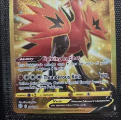 Galarian Zapdos V - 182/172 Brilliant Stars SECRET RARE GOLD Pokemon - NM/M - Image 3