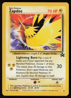 Zapdos 23/53 WoTC Promo Pokemon TCG LP - NM - Image 1