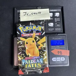 22.5g! HEAVY Paldean Fates Booster Pack Pokemon TCG - Mint - Pikachu Art - Image 1
