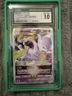 Pokemon 2022 Mewtwo V Star Pokemon Go Holo Cgc Gem Mint 10 - Image 1