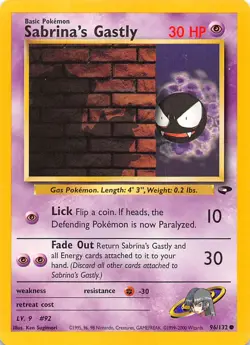 Sabrina's Gastly (96) 096/132 Gym Challenge Pokemon 000308 - Image 1