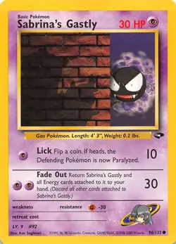 Sabrina's Gastly (96) 096/132 Gym Challenge Pokemon 000396 - Image 1