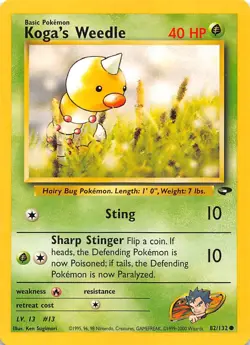 Koga's Weedle 082/132 Gym Challenge Pokemon 000354 - Image 1