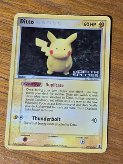 Pokemon Ditto (Pikachu) EX Delta Species Reverse Holo 39/113 Stamped LP See Pics - Image 1