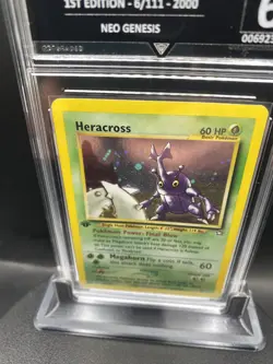 Pokemon TCG Heracross Neo Genesis Holo Card 6/111 First Edition graded 6 - Image 4