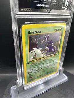 Pokemon TCG Heracross Neo Genesis Holo Card 6/111 First Edition graded 6 - Image 5