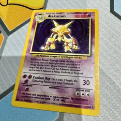 Pokemon Alakazam TCG Holo Card 1/102 Wizards Base Set 1999 Rare - Image 1