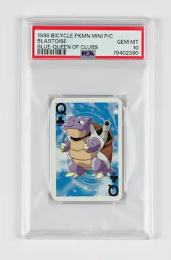 1999 Bicycle Pokemon Mini Playing Card Blastoise Psa 10 Low Pop - Image 1