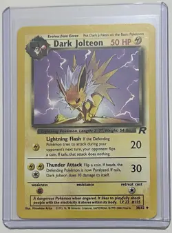Dark Jolteon 38/82 Team Rocket Uncommon Non-Holo WOTC 2000 Pokemon Card NM - Image 1
