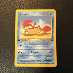 # Krabby 51/62 Common Pokemon Card Fossil 1st Edition 1999 WoTC Vintage NM - Image 1