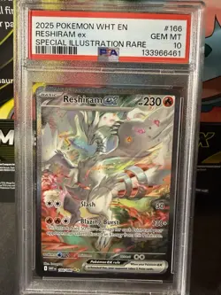 Pokemon TCG White Flare: Reshiram EX Card 166/086 Sir Near Mint Condition Psa 10 - Image 1