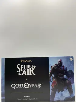 Secret Lair x God of War: Norse Foil Edition Playstation Superdrop MTG In Hand - Image 1
