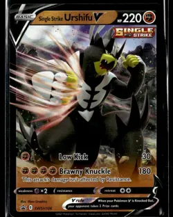 2021 Pokemon Sword & Shield Single Strike Urshifu V Promo Holofoil SWSH106 - Image 1