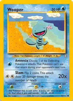 Wooper 082/111 Neo Genesis Pokemon 000995 - Image 1