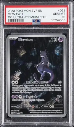 2023 POKEMON SVP EN-SV BLACK STAR PROMO 151 ULTRA-PREM COLL #052 MEWTWO PSA 10 - Image 1
