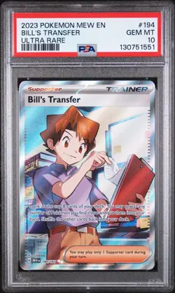 PSA 10 Gem Mint Bill’s Transfer Ultra Rare #194 Pokemon 151 English - Image 1
