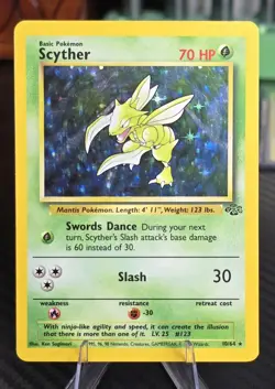 Pokemon TCG Scyther Jungle 10/64 Holo Unlimited Holo Rare LP - Image 1