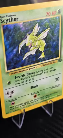 Pokemon TCG Scyther Jungle 10/64 Holo Unlimited Holo Rare LP - Image 3