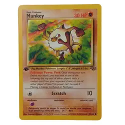 Pokemon TCG Mankey 55/64 1st Edition Common Jungle Regular English NM - Image 1