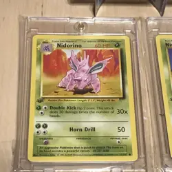 Pokemon Custom 1st Edition FANART 1999 nidoking nidoran nidorino Base x3 - Image 3