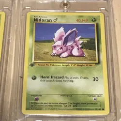 Pokemon Custom 1st Edition FANART 1999 nidoking nidoran nidorino Base x3 - Image 4