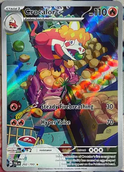 Crocalor Illustration Rare Holo - 202/193 - Paldea Evolved Pokemon 2023 - Image 1