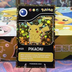 Pokemon Pikachu #025 Gold Foil Pokedex Black Edition 2024 Peru Us Seller - Image 1
