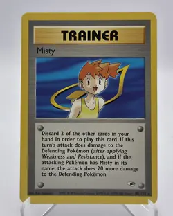 Misty Trainer 102/132 Non-Holo Rare Gym Heroes Pokemon WOTC - Image 1