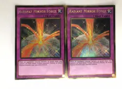 YUGIOH 2X RADIANT MIRROR FORCE PGL3-EN093 1ST ED GOLD NM - Image 1