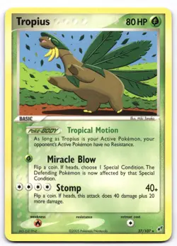 Tropius 27/107 Deoxys Pokemon Card Vintage WOTC | LP - Image 1