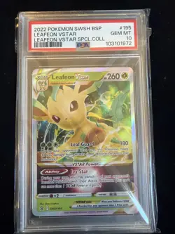 Leafeon VSTAR SWSH195 SWSH: Sword & Shield Promo Cards Holo PSA 10 - Image 1