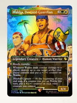 Wakka, Devoted Guardian #477 (R) Borderless Chocobo Track FOIL MTG Final Fantasy - Image 1