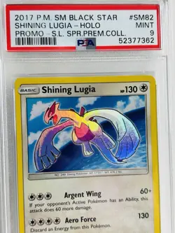 2017 Pokemon SM Black Star Promo #SM82 Shining Lugia Holo Card PSA 9 MINT - Image 1