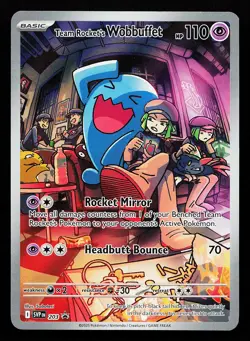 Team Rocket's Wobbuffet 203 Scarlet & Violet Promo Pokemon Card - Image 1