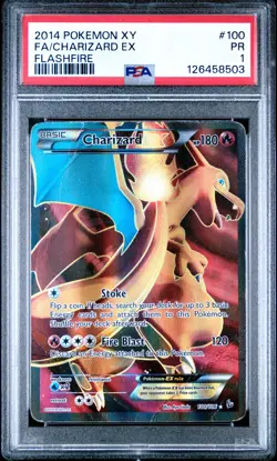 2014 POKEMON XY FLASHFIRE #100 FULL ART/CHARIZARD EX PSA 1 - Image 1