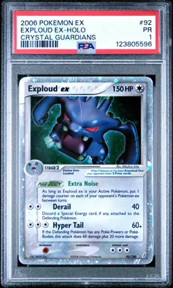 2006 POKEMON EX CRYSTAL GUARDIANS #92 EXPLOUD EX-HOLO PSA 1 - Image 1