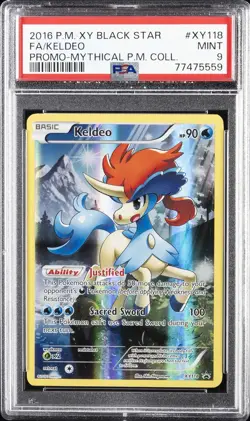 2016 POKEMON XY BLACK STAR PROMO MYTHICAL POKEMON COLL FULL ART/KELDEO PSA 9 - Image 1