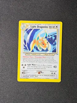 Pokemon TCG Light Dragonite 14/105 Neo Destiny Neo Genesis Holo Rare Vintage - Image 1