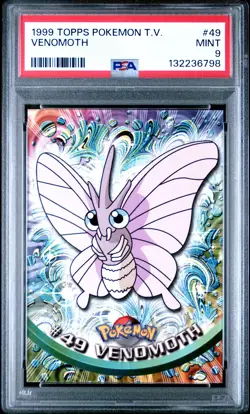 1999 TOPPS POKEMON TV #49 VENOMOTH PSA 9 - Image 1