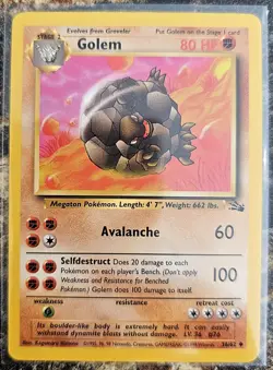 1999 Pokemon Fossil Set Golem 36 NM or Better - Image 1