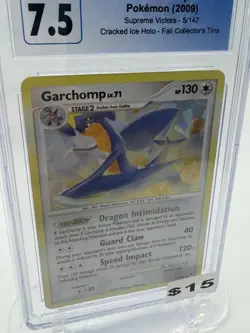 Pokemon Garchomp Supreme Victors Fall Tins Cracked Ice Holo Rare #5 - CGC 7.5 - Image 3