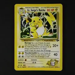 Pokemon Card Lt Surge's Raichu 11/132 Gym Challenge Set Holo Rare LP - Image 1
