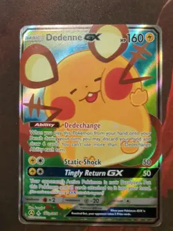 Pokemon TCG Dedenne GX Alternate Art Promo Holo Card 195a/214 - Image 1