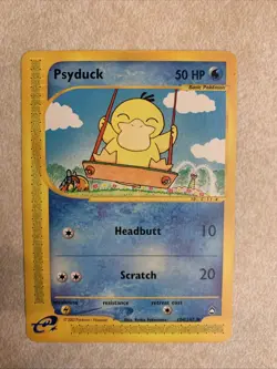 Pokemon TCG Psyduck - 104/147 - Aquapolis Vintage Rare Card ENG E-series - Image 1