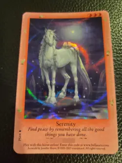 Bella Sara SERENITY Rare Shiny Promo Card PS3/4 Ancient Lights - Image 2