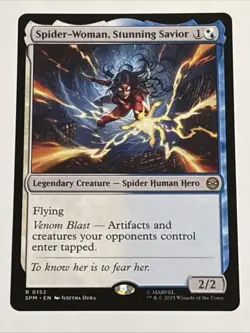 MTG Universes Beyond: Spider-man Spider-Woman, Stunning Savior 0152 NM Rare - Image 1